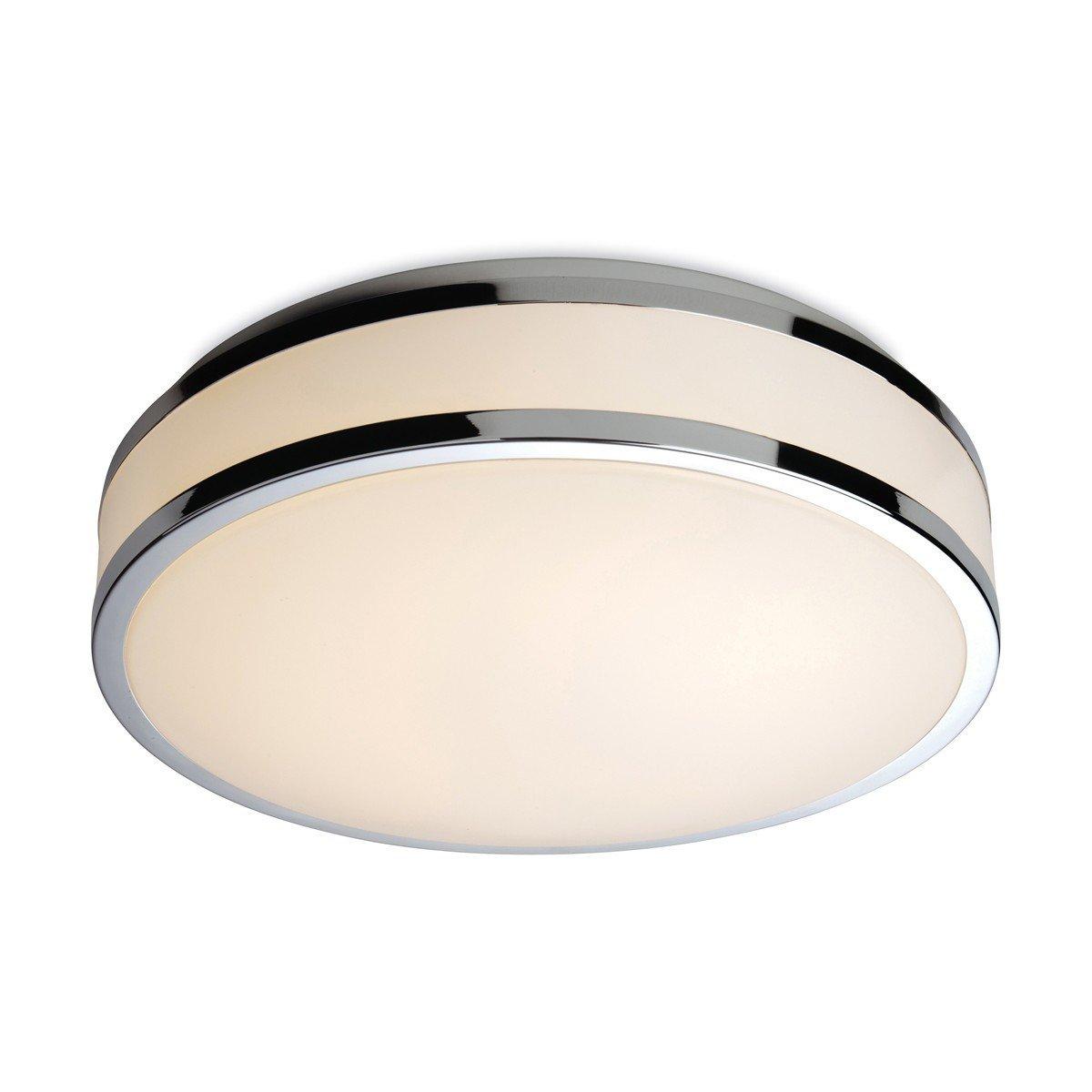 Atlantis LED Round Flush Bathroom Ceiling Light White Diffuser Chrome Trim IP44
