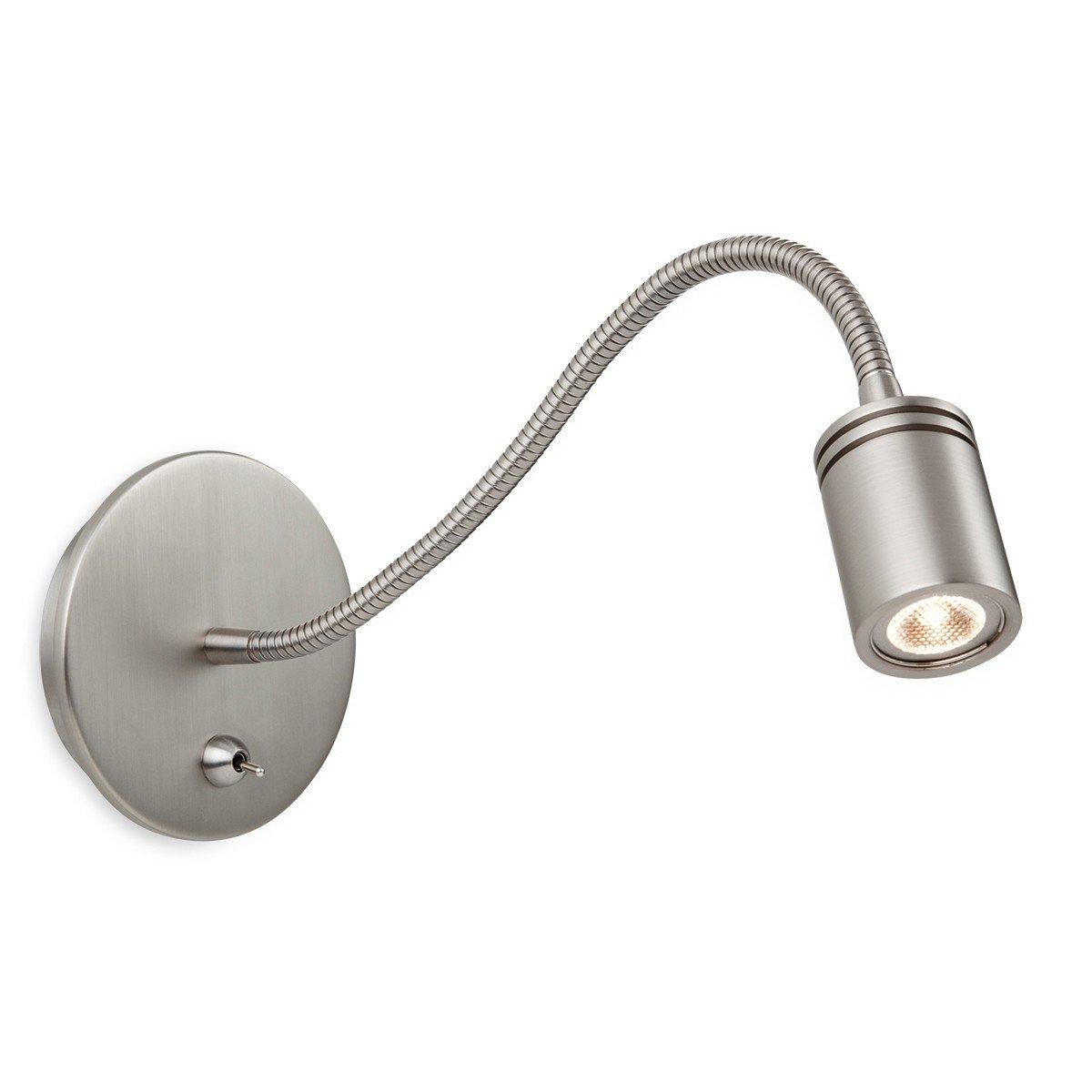 Ritz LED 1 Light Flexi Switched Indoor Wall Light Brushed Nickel