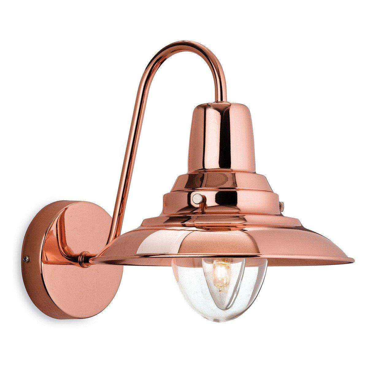 Fisherman 1 Light Indoor Dome Wall Light Copper Clear Glass E14
