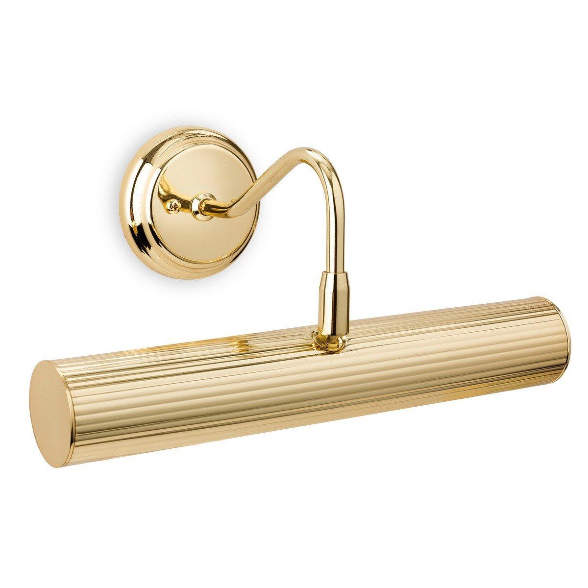 Reeded 2 Light Picture Wall Light Polished Brass E14