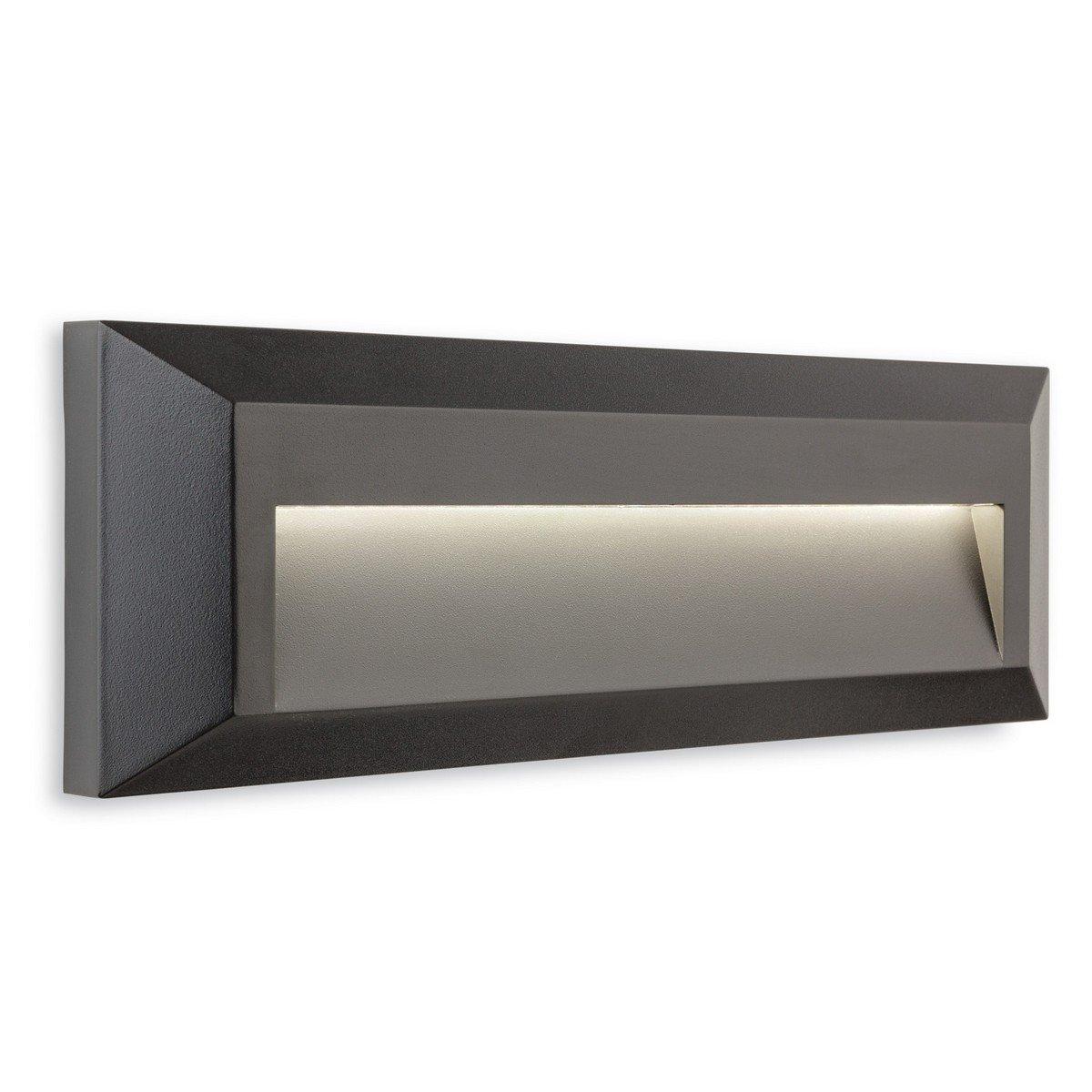 Shine Outdoor Integrated LED Surface Mounted Wall & Step Light Rectangle Graphite IP65