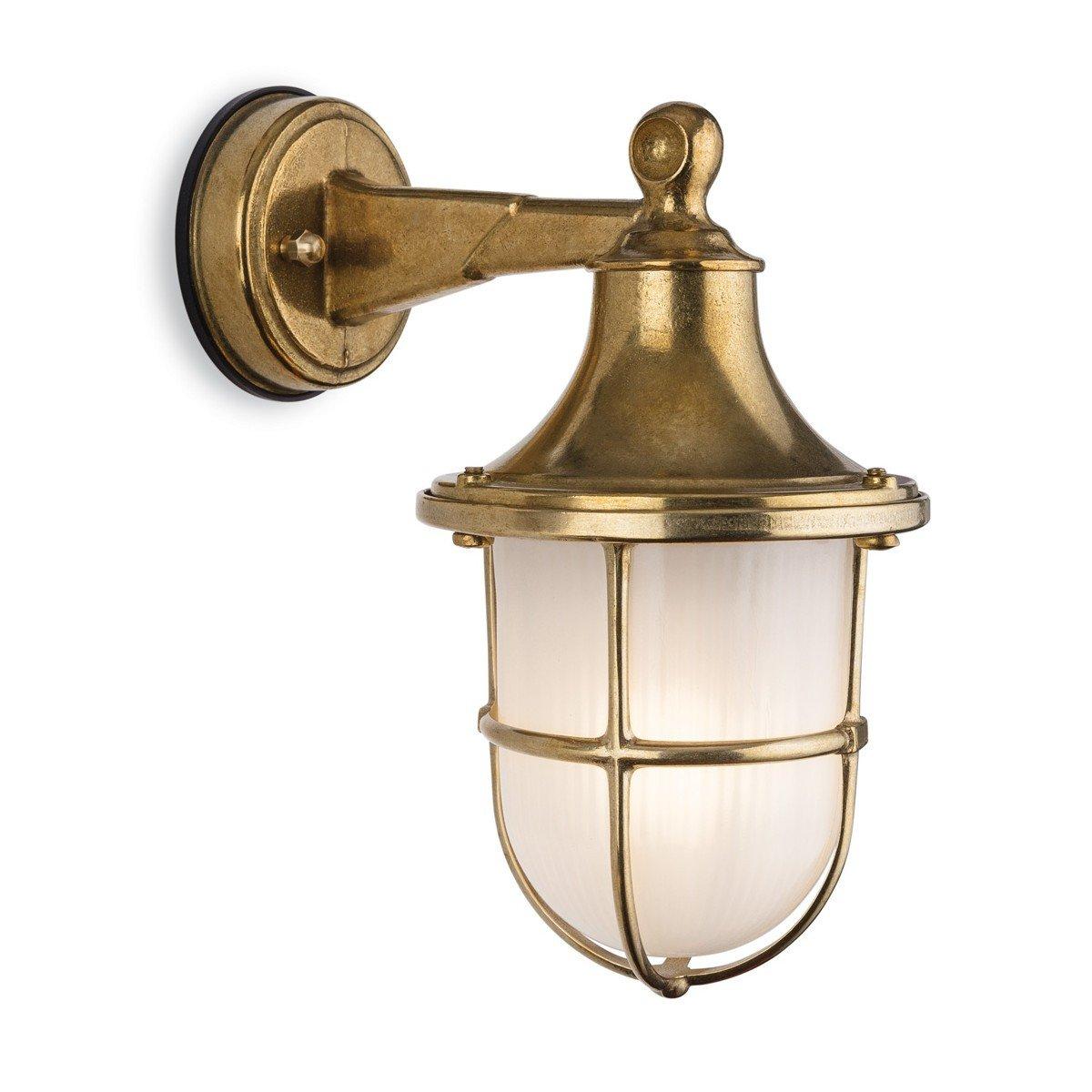 Nautic Outdoor Brass Wall Lantern Brass IP64 E27