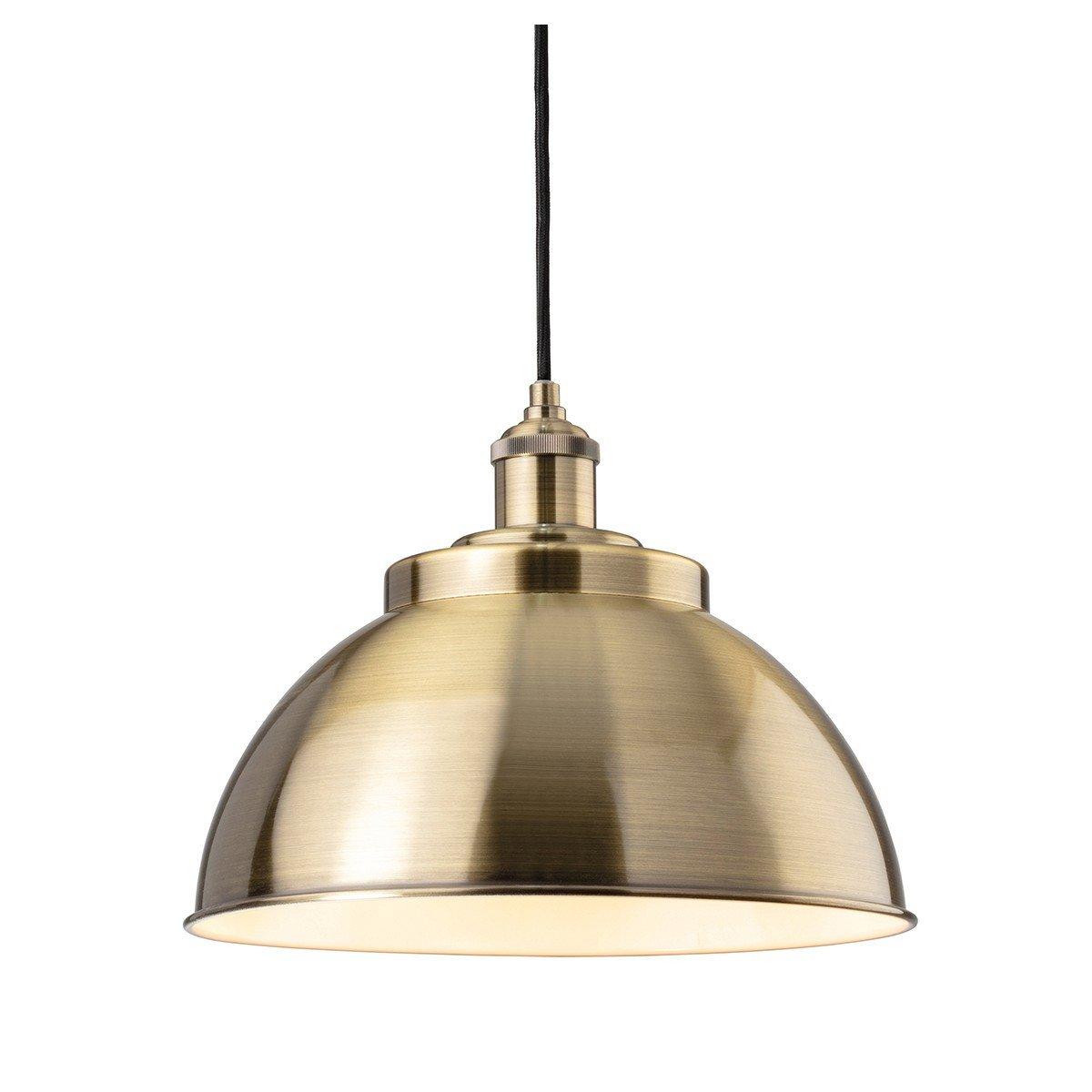 Genoa Industrial Dome Pendant Light Antique Brass