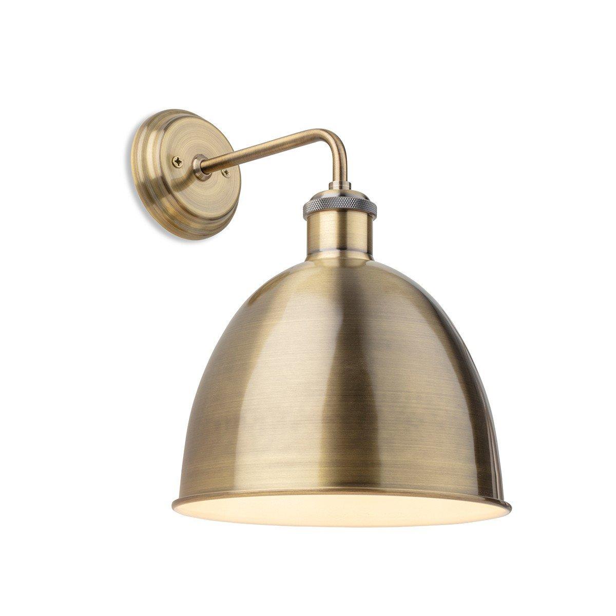 Genoa Industrial Dome Wall Light Antique Brass