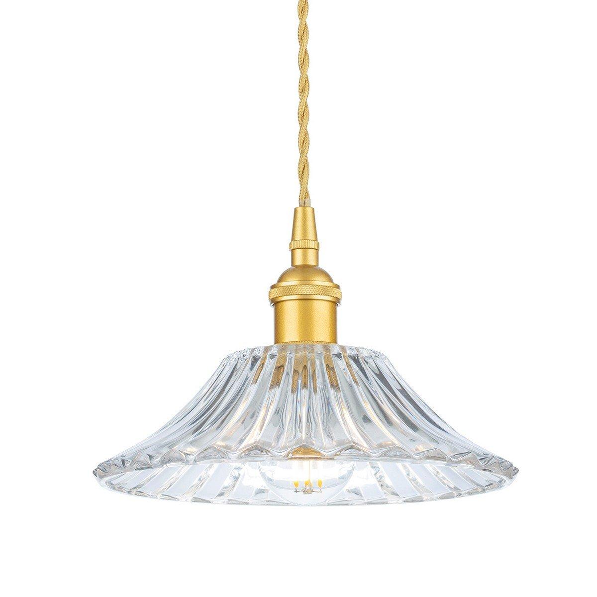 Wilshire Dome Pendant Light Satin Gold with Decorative Glass