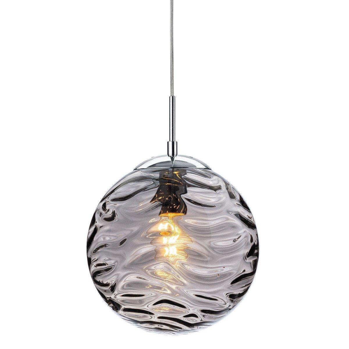 Mercury Globe Pendant Light Chrome with Smoked Glass