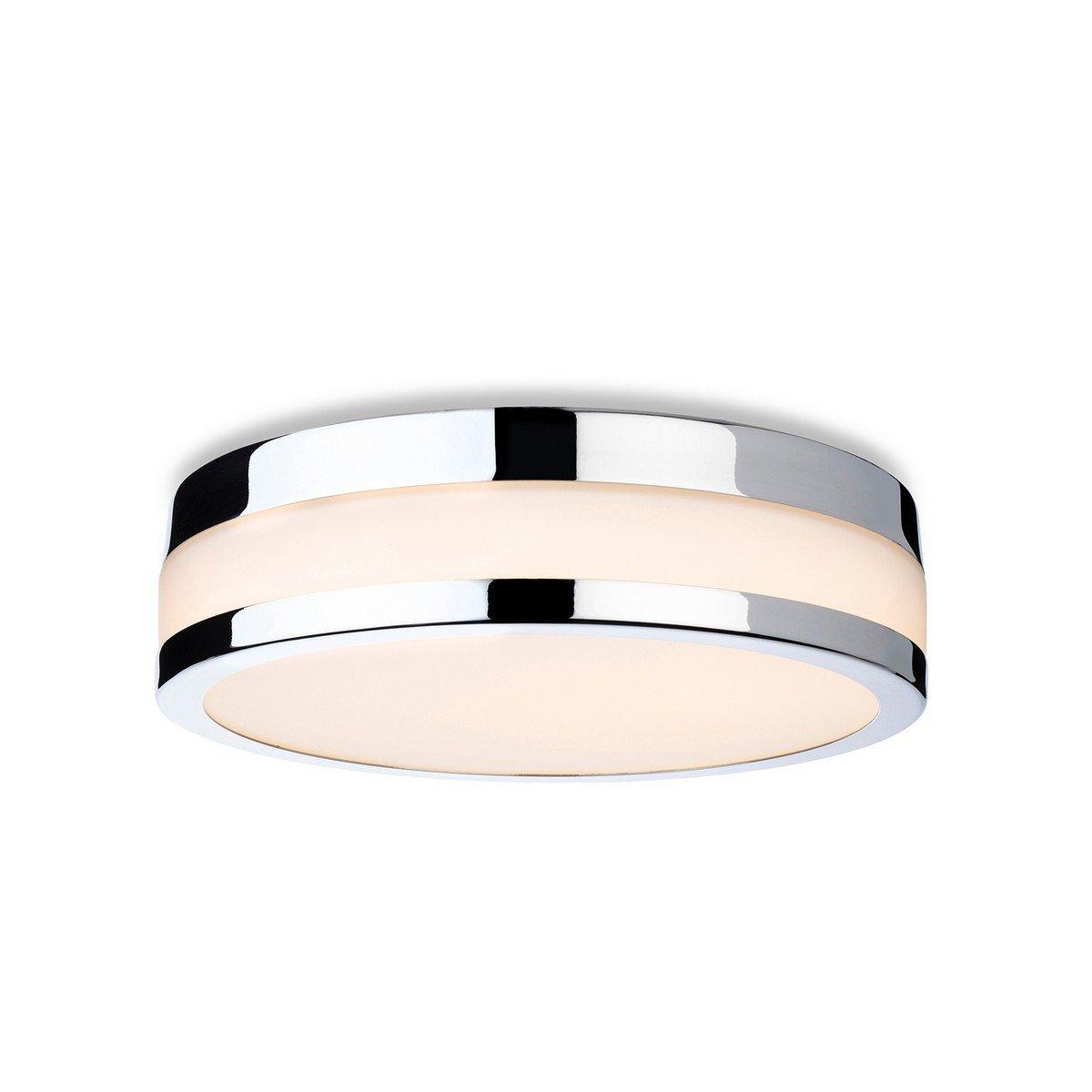 Marnie 220cm LED Flush Ceiling Fitting Chrome with Opal White Glass IP44