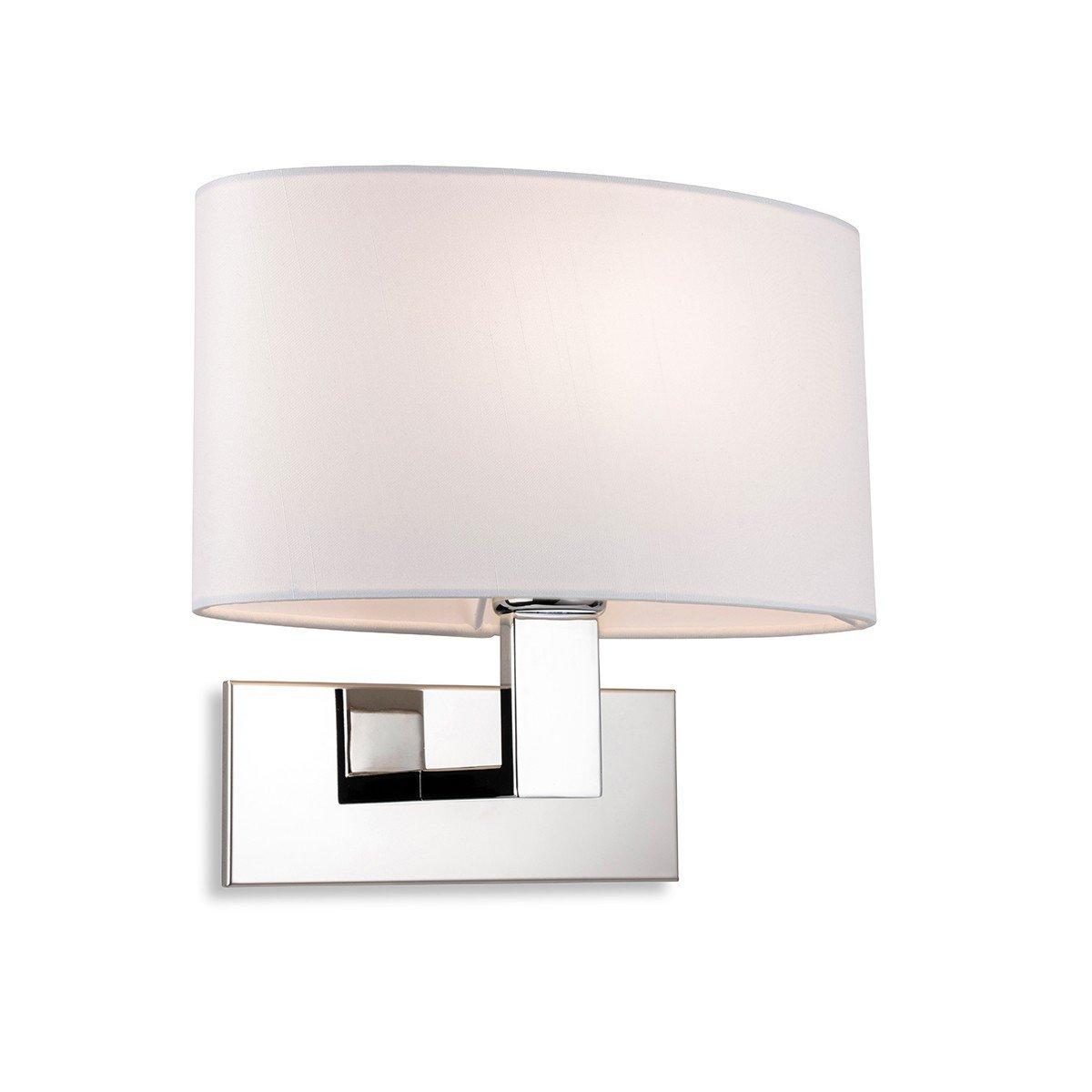 Webster Wall Lamp Chrome with Oval Cream Shade