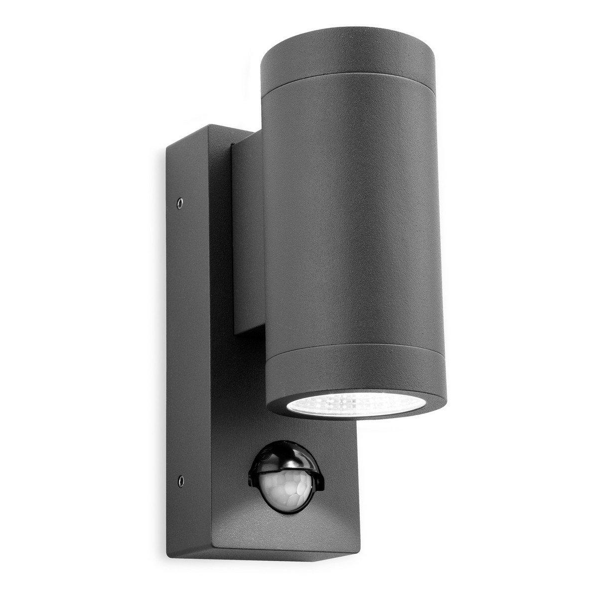 Shelby LED 2 Light Outdoor Up Down Wall PIR Graphite IP65