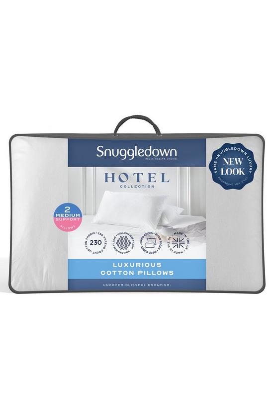 Snuggledown 2 Pack Hotel Luxurious Cotton Medium Support Pillow 1