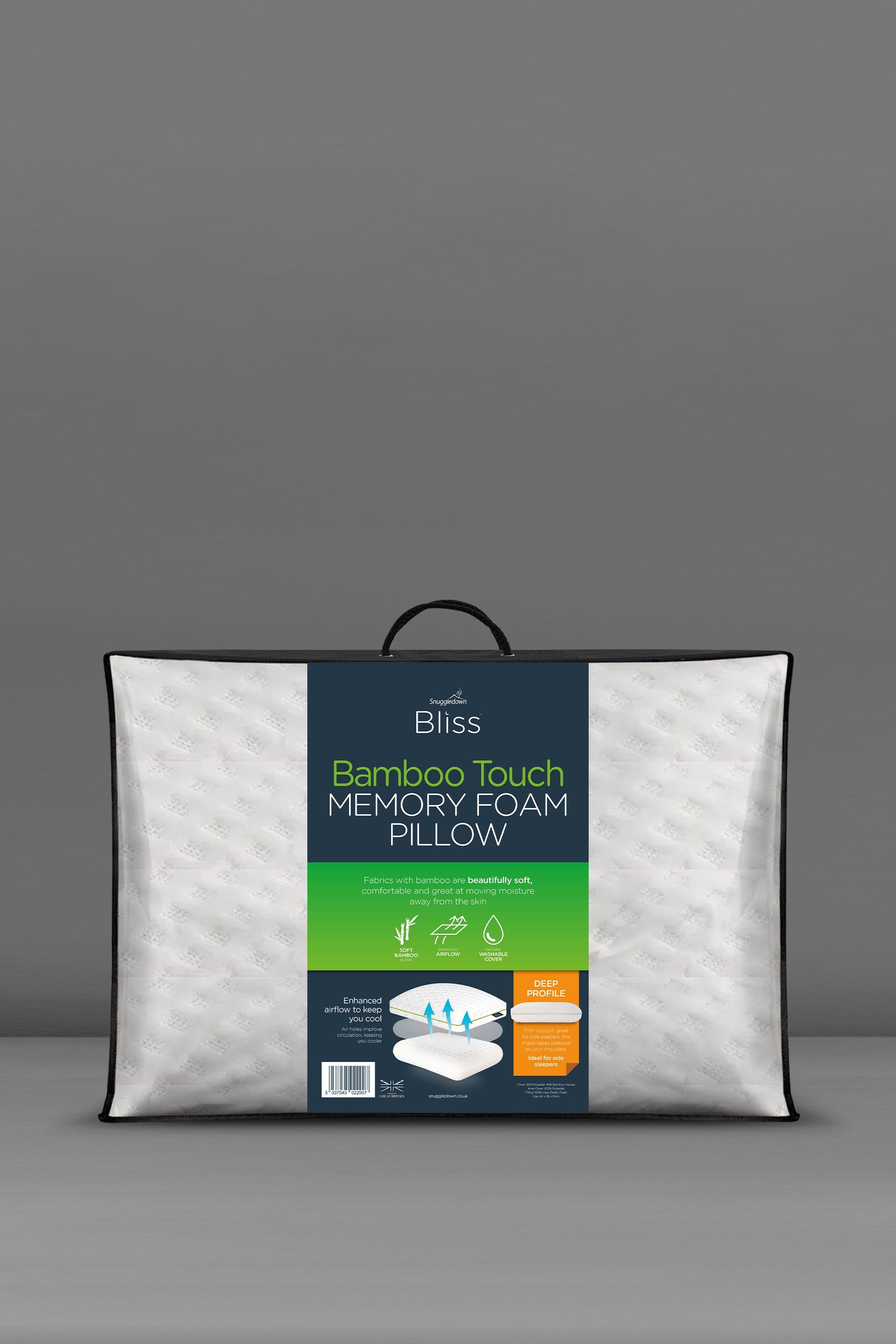 Single Bliss Bamboo Touch Memory Foam Deep Filled Side Sleeper Pillow