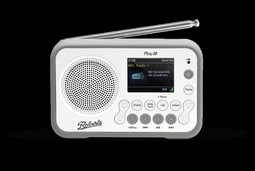 PLAY20 Compact and Portable DAB/DAB+/FM Digital Radio, Rubber-Protected, Full Colour Screen