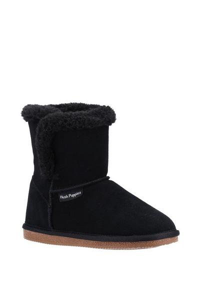 'Ashleigh' Suede and Faux Fur Bootie Slippers