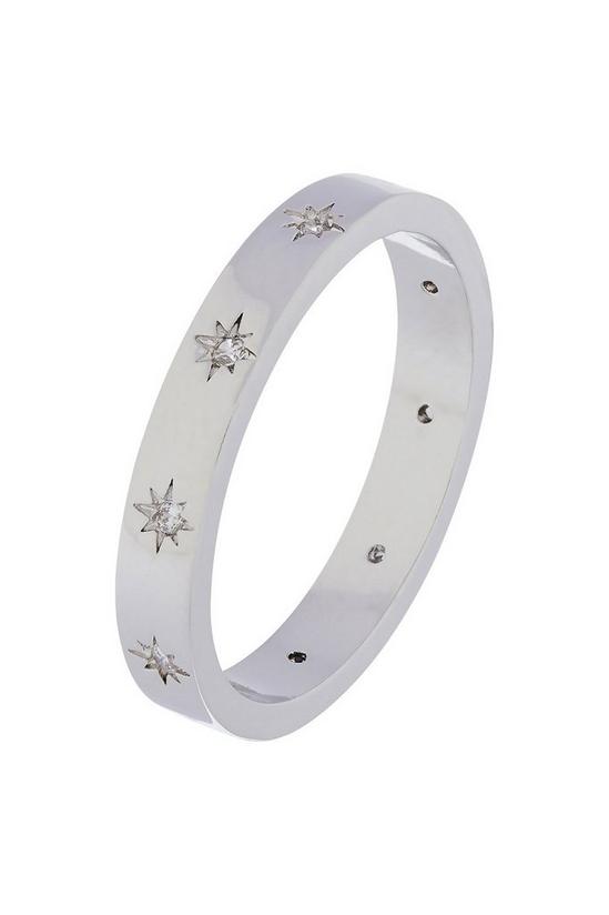 Accessorize Platinum-Plated Sparkle Star Band Ring 1
