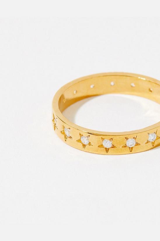 Accessorize Gold-Plated Sparkle Star Band Ring 2
