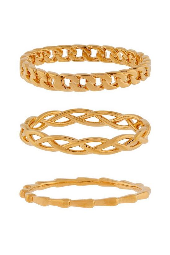 Accessorize Gold-Plated Chain Ring Set 1