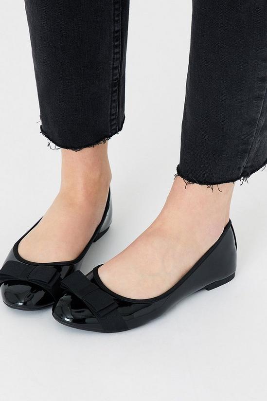 Accessorize Bow Front Patent Ballerina Flats 2