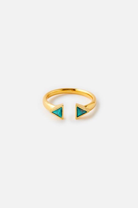 Accessorize Healing Stones Turquoise Gold-Plated Ring 3