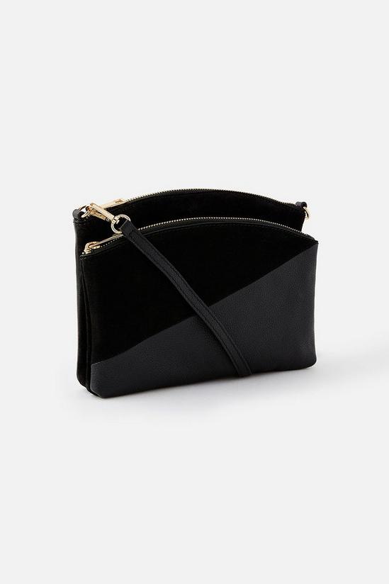 Accessorize 'Darcey' Leather Double Zip Cross-Body Bag 1