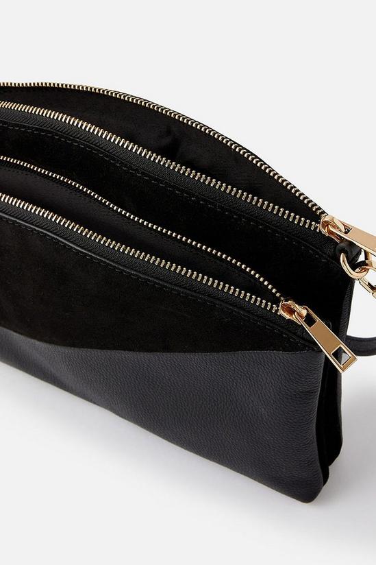 Accessorize 'Darcey' Leather Double Zip Cross-Body Bag 3