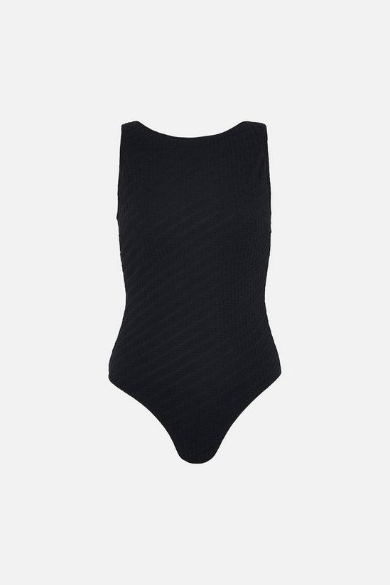 Accessorize High Neck Textured Swimsuit 1