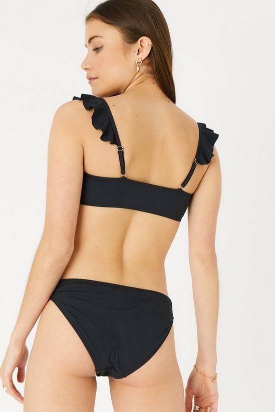 Accessorize Frill Shoulder Ruched Bandeau Bikini 3
