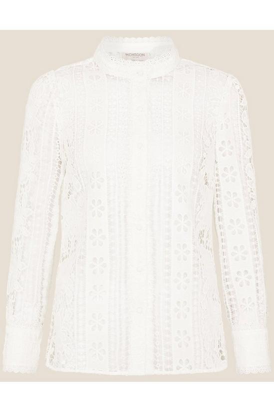 Monsoon 'Tracey' High Neck Lace Blouse 4