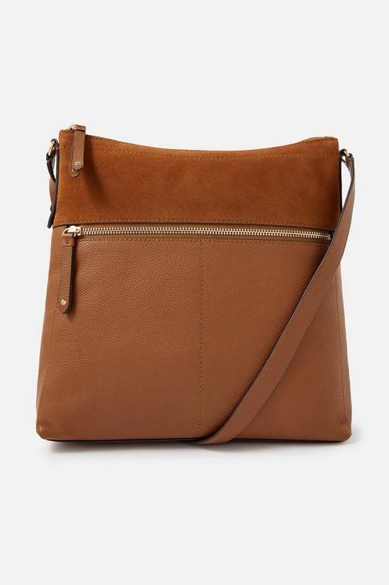 Accessorize Large Leather Cross-Body Bag 1