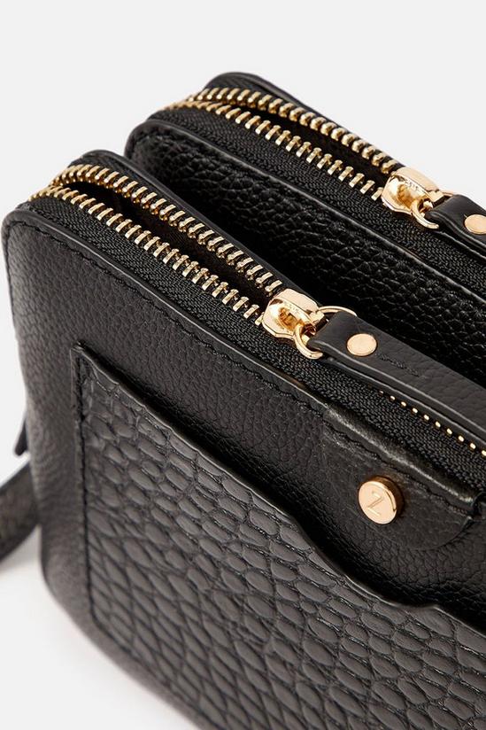 Accessorize 'Hanna' Double Zip Leather Cross-Body Bag 3