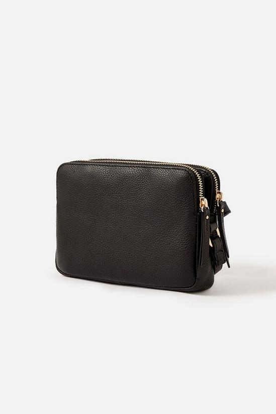 Accessorize 'Hanna' Double Zip Leather Cross-Body Bag 4