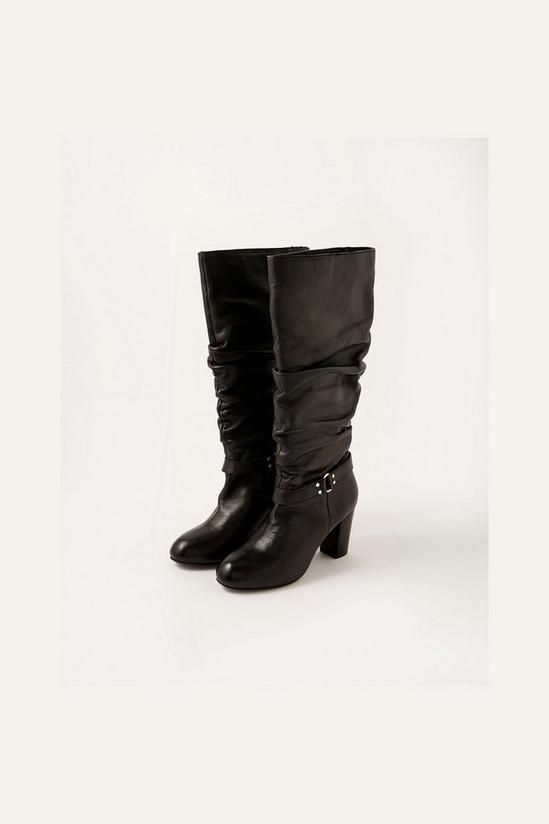 Monsoon 'Belle' Buckle Slouch Leather Boots 3