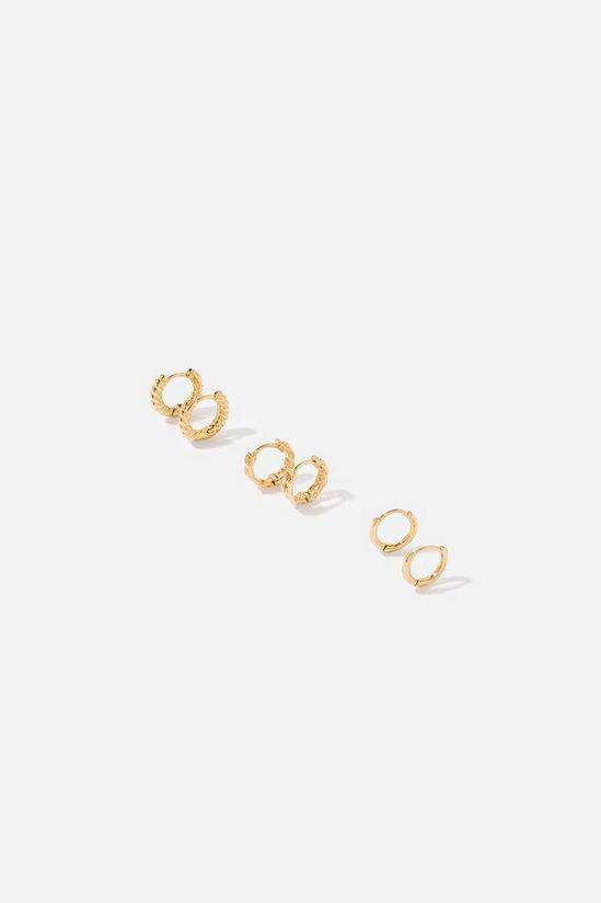 Accessorize Gold-Plated Mixed Size Hoop Pack 3