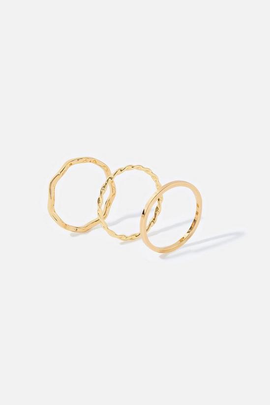 Accessorize Gold-Plated Slim Ring Set 3