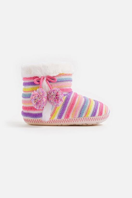 Angels by Accessorize Stripe Knit Slipper Boots 1