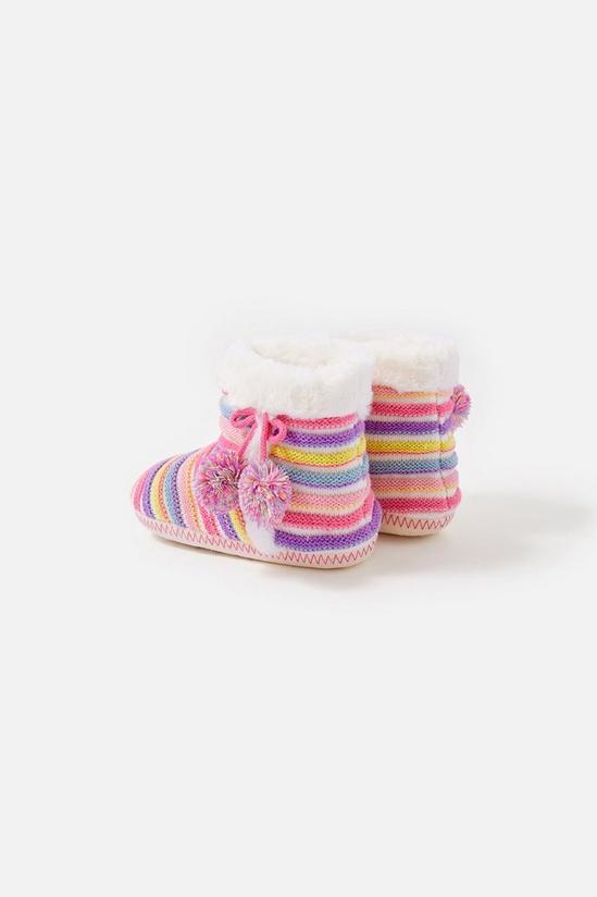 Angels by Accessorize Stripe Knit Slipper Boots 3