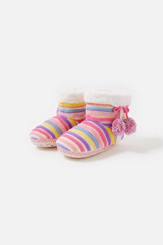 Angels by Accessorize Stripe Knit Slipper Boots 4
