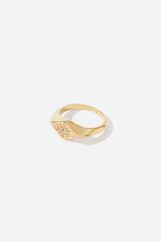Accessorize Gold-Plated Talisman Signet Ring 1