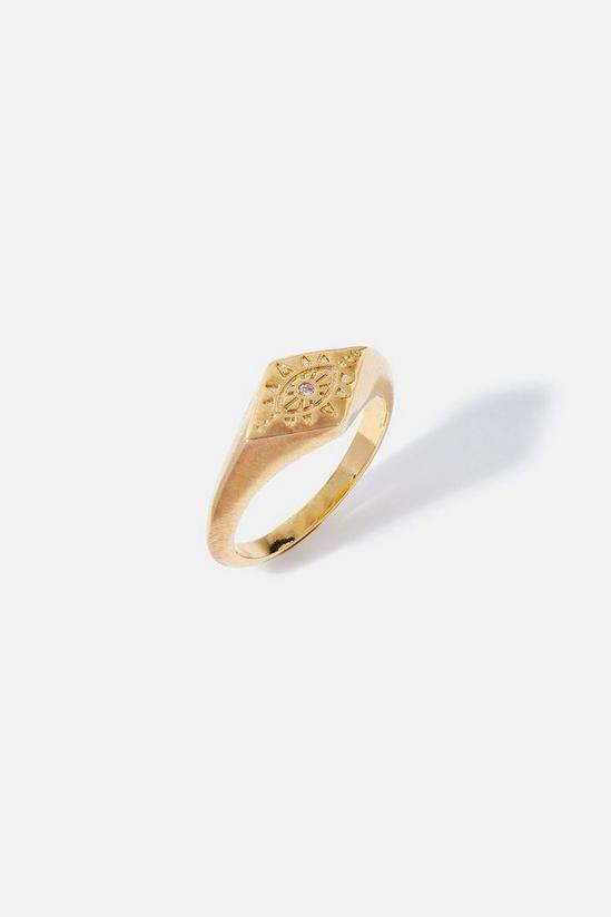 Accessorize Gold-Plated Talisman Signet Ring 3