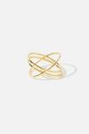 Accessorize Gold-Plated Double Kiss Ring thumbnail 1