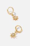 Accessorize Gold-Plated Opal Hoop Earrings thumbnail 1
