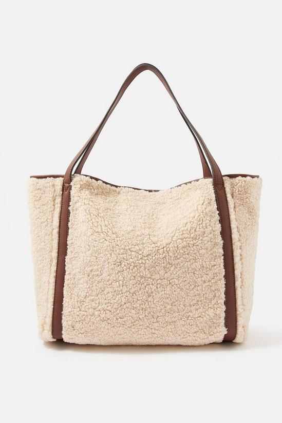 Accessorize Faux Shearling Slouch Bag 1