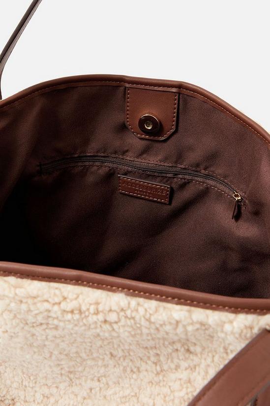 Accessorize Faux Shearling Slouch Bag 3