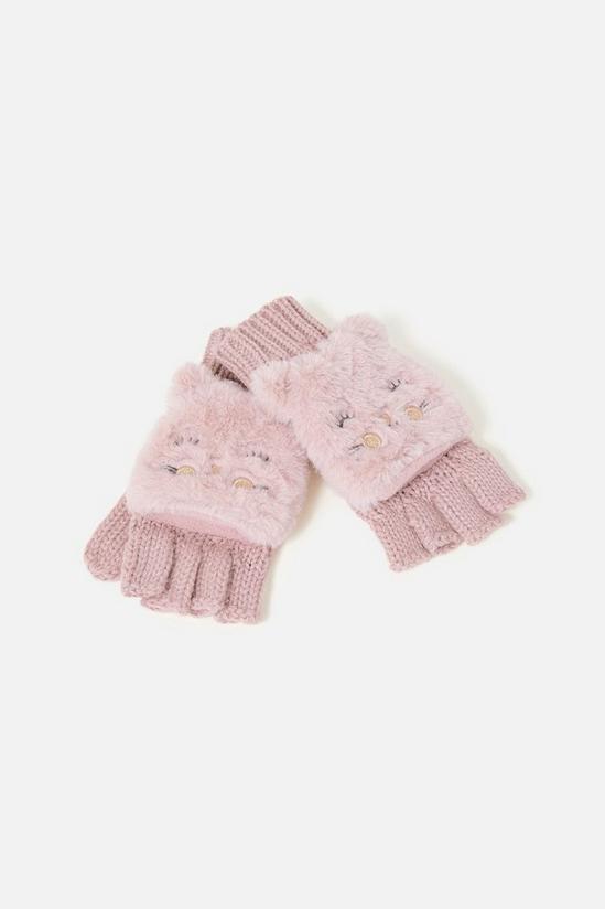Accessorize Fluffy Cat Capped Gloves 1