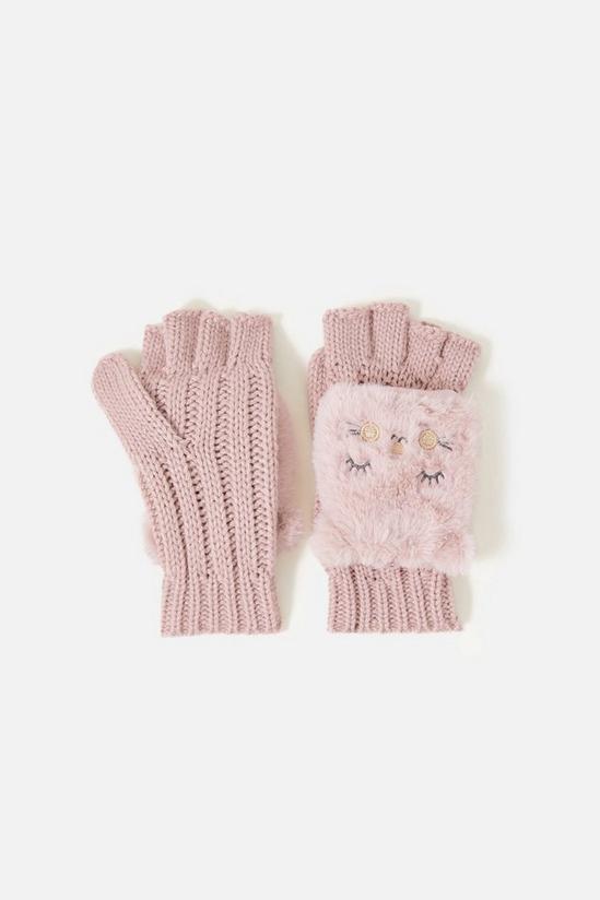 Accessorize Fluffy Cat Capped Gloves 2