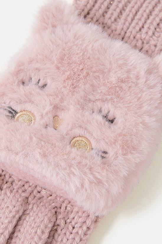 Accessorize Fluffy Cat Capped Gloves 3