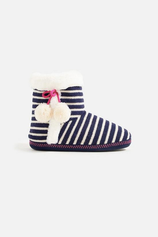 Accessorize Nautical Stripe Knitted Slipper Boots 1