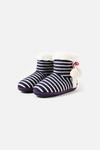 Accessorize Nautical Stripe Knitted Slipper Boots thumbnail 2