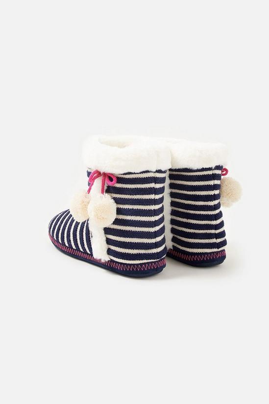 Accessorize Nautical Stripe Knitted Slipper Boots 3