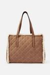 Accessorize Faux Shearling Quilted Tote thumbnail 4