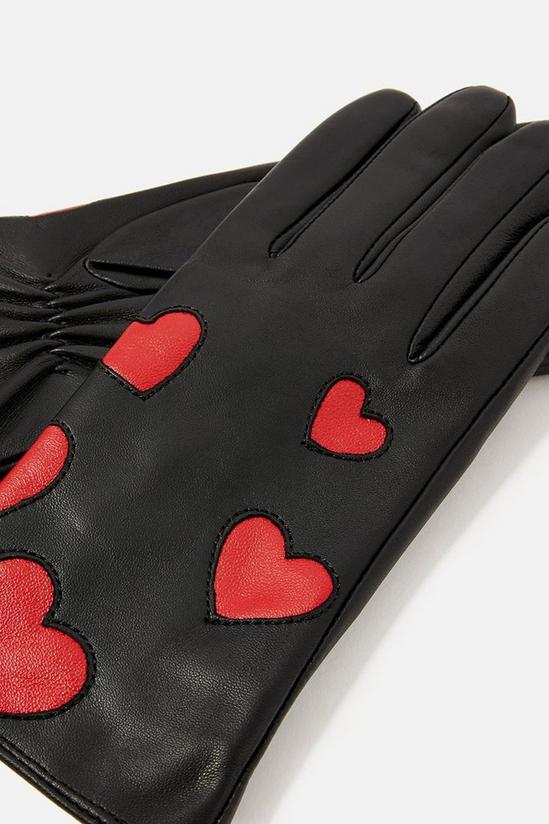 Accessorize Love Heart Leather Gloves 2